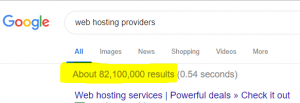 web hosting search google